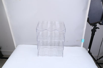 US Local 1Pc 4 Tier Bottle Storage Holder 12 Bottles Transparent Stackable Bottle Organizer Standing Drink Holder Shelf For Kitchen Fridge Cabinet Pantry