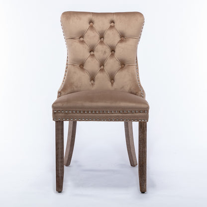US Local Nikki Modern Tufted Velvet Dining Chair, Solid Wood, High-end Contemporary