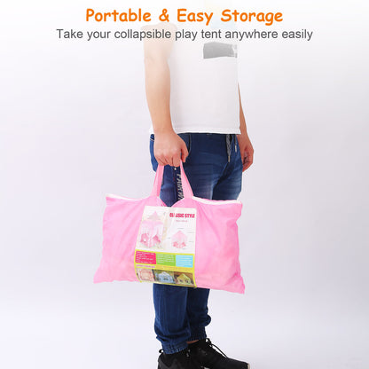 US Local 1Pc Kids Play Tents Princess For Girls Princess Castle Children Playhouse Indoor Outdoor Use With Carry Case