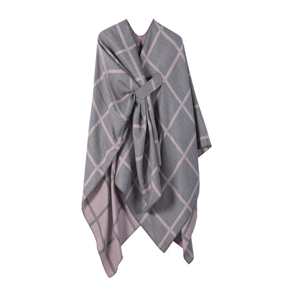 US Local Women's Fashion Gingham Check Warm Scarf