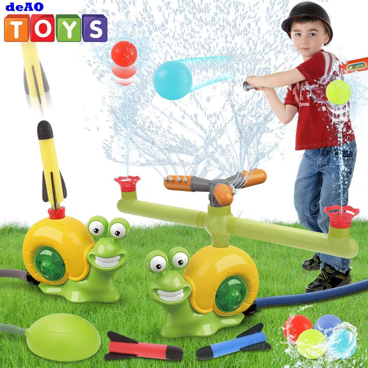 US Local Water Sprinkler Toy For Kids Outdoor Water Toys For Yard Summer Lawn Pool Party Fun For Boys And Girls Water Toys For Kids Aged 3 And Above Yellow
