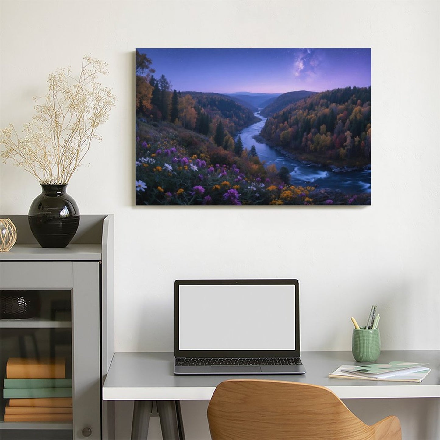 Decorative Interior Frame Painting Mountain-river-starry-autumn-1