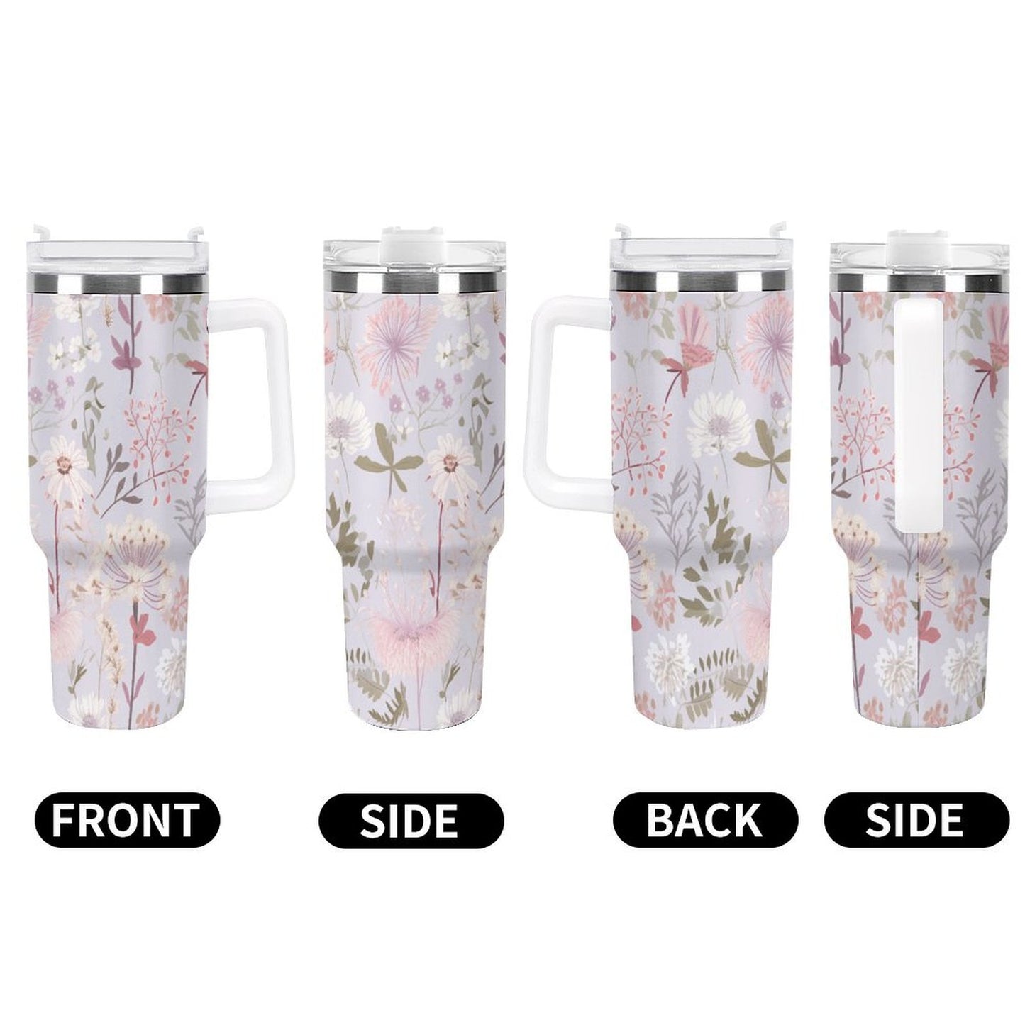 PHDT00436 POD US Local Tumbler 40 oz Large Capacity Car Cup Pure, Flowers