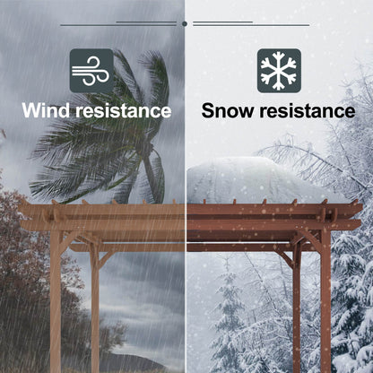 US Local Outdoor Wood Pergola, Wooden Patio Pergola Gazebo For Climbing Plant Support, Garden,Brown