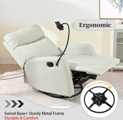 US Local Modern Small Rocking Chair, Swivel Recliner, Bedroom Chair