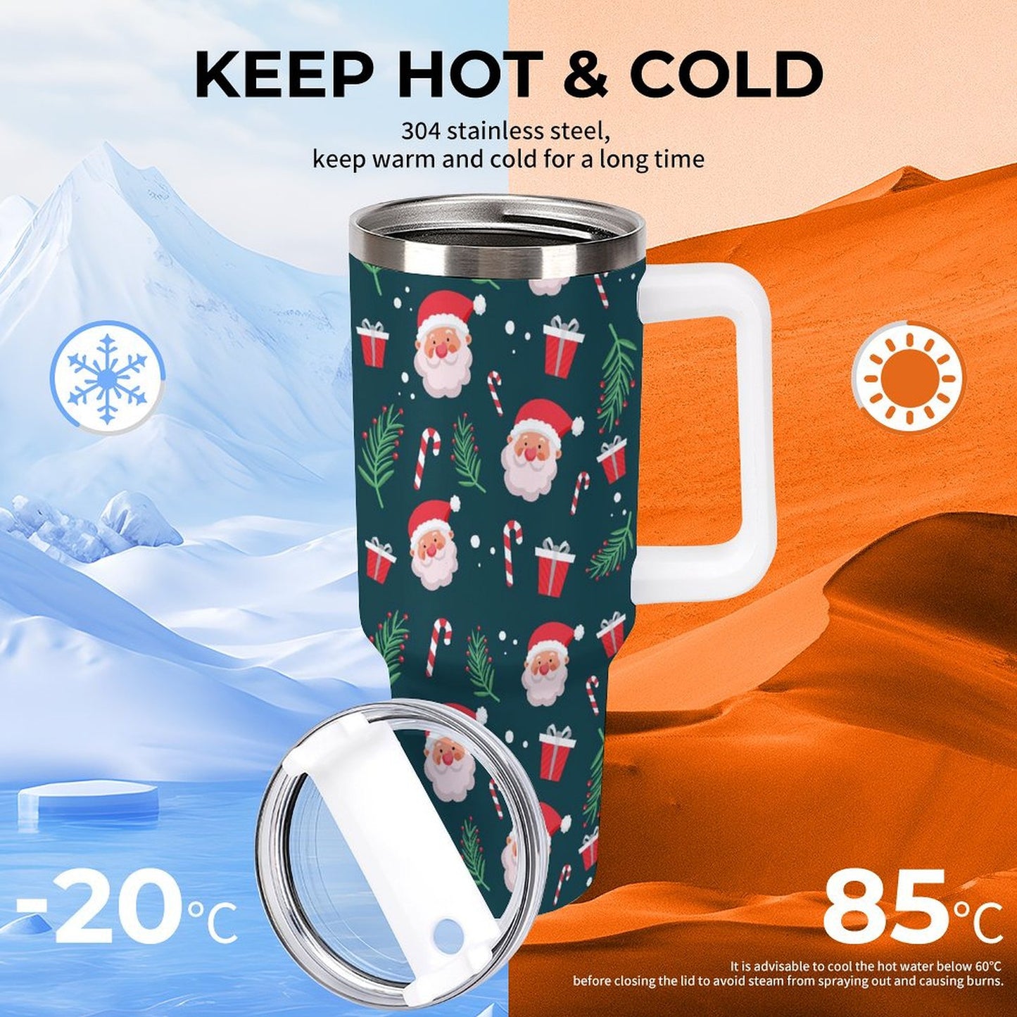 PHDT00101 POD US Local Tumbler 40 oz Large Capacity Car Cup Christmas