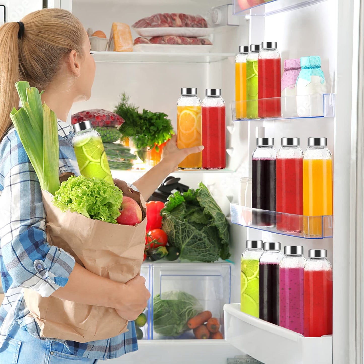 UK Local 8pc Glass Water Bottle