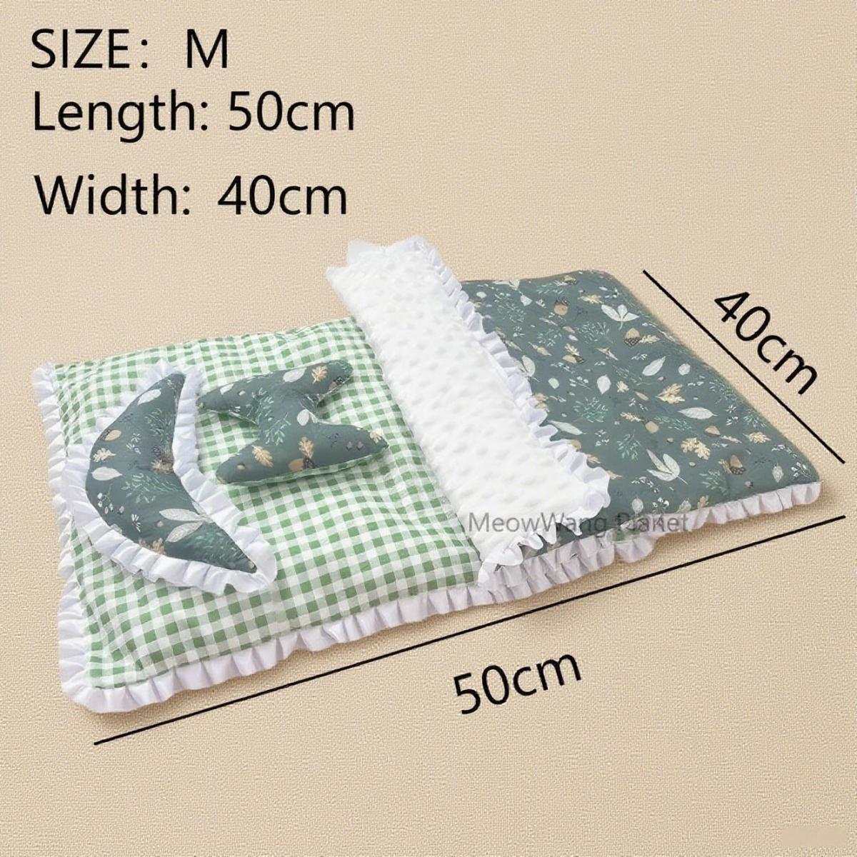 US Local Warm & Cozy 4-Piece Pet Bedding Set – Plush Cat and Dog Bed with Blanket, Cushion & Non-Slip Mat | Perfect for Winter Comfort