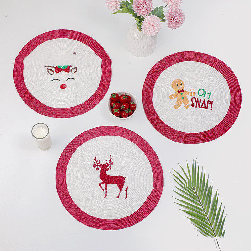 Creative Christmas PVC Embroidered Placemat