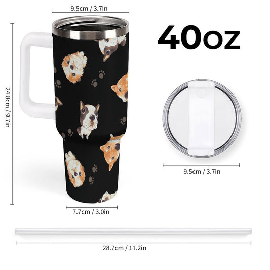 PHDT00408 POD US Local Tumbler 40 oz Large Capacity Car Cup Lovely Dog