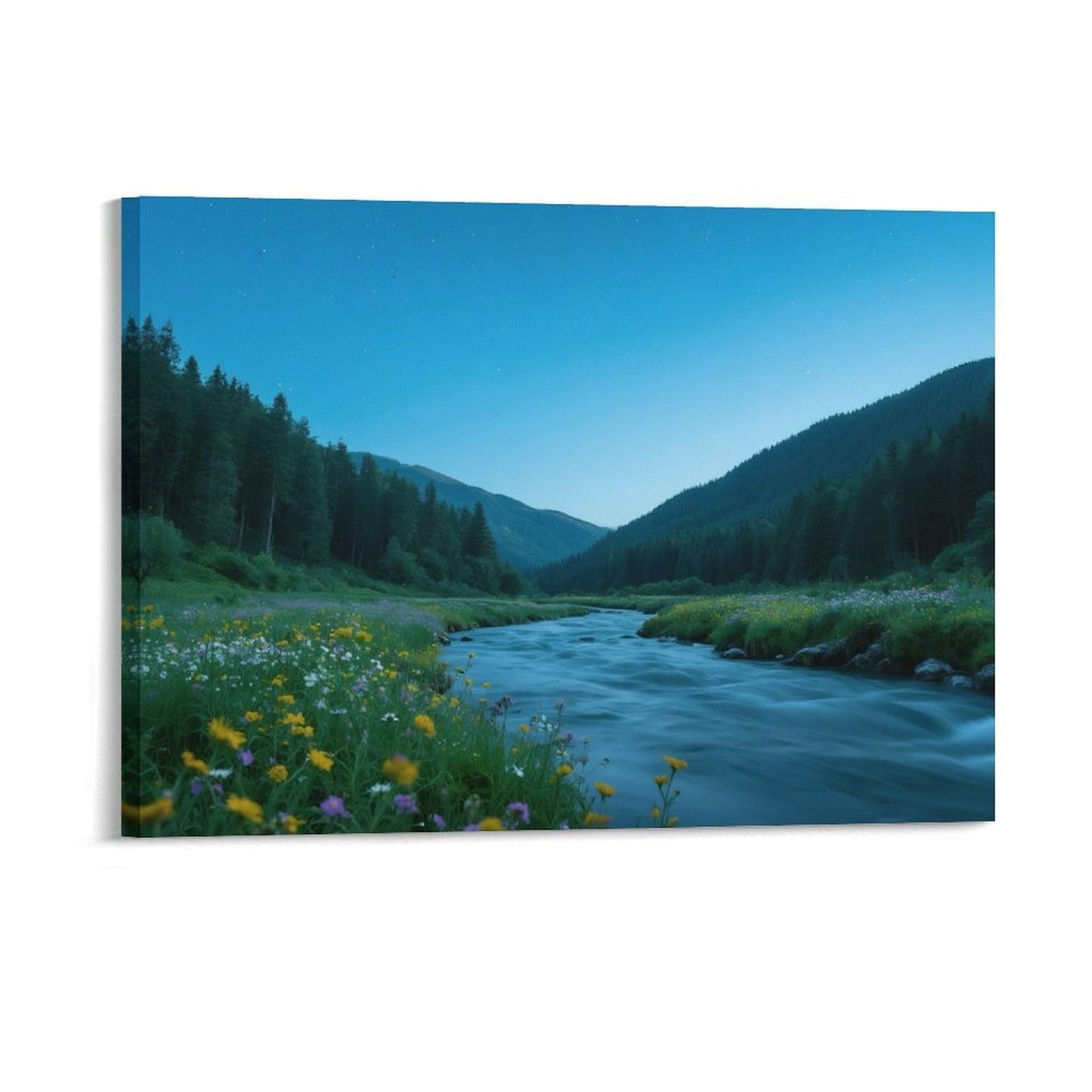 Decorative Interior Frame Painting Mountain-river-starry-summer-4