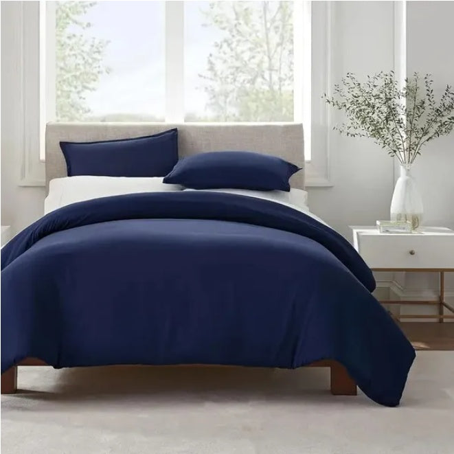 US Local Serta Simply Clean Pleated Duvet Cover Queen