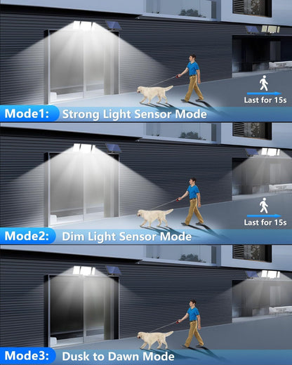 US Local 1,2 Pack Solar Lights Outdoor 348 LED Motion Sensor Lights With Remote Control  3 Head Waterproof