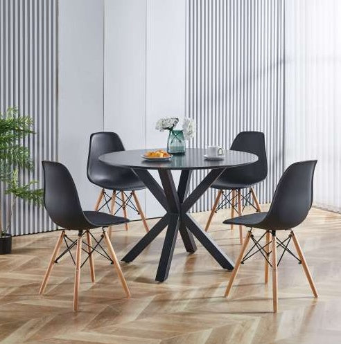 US Local Fiberboard Black Dining Table