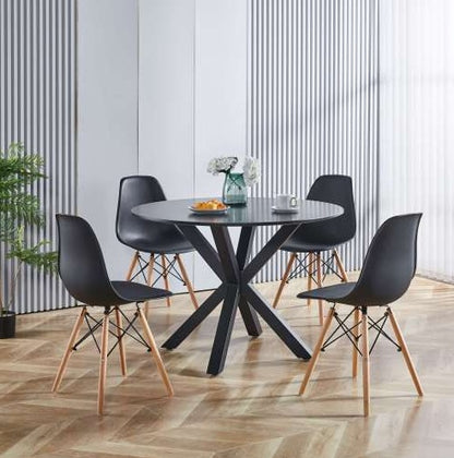 US Local Fiberboard Black Dining Table