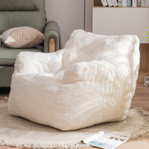 US Local Soft Teddy Tufted Foam Bean Bag Chair