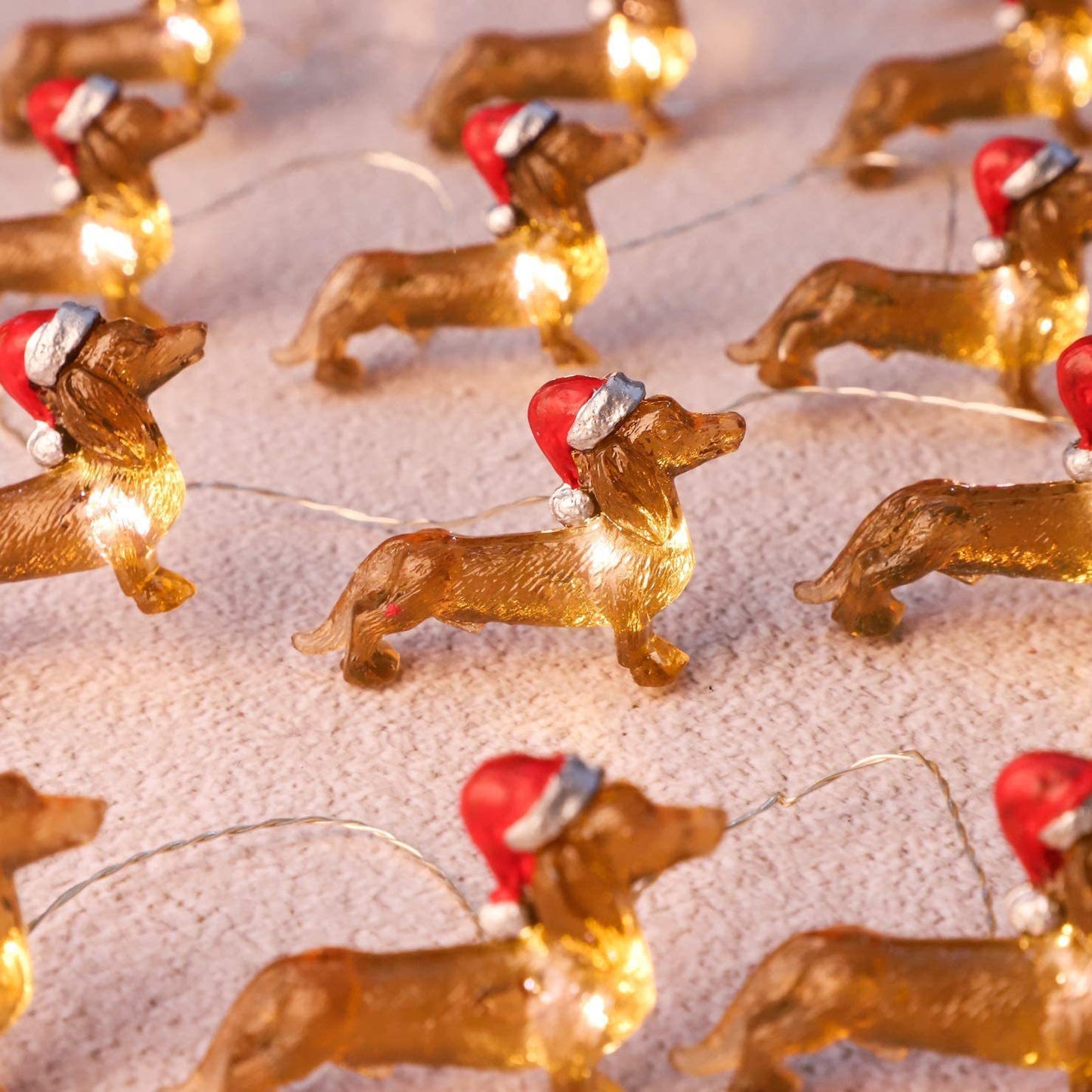 Festival Decorative Lamp Resin Simulation Transparent Sausage Dog Christmas String Light