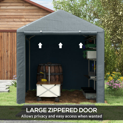 UK Local Outsunny 2.2 X 1.6 M Outdoor Storage Tent, With Accessories - Dark Grey