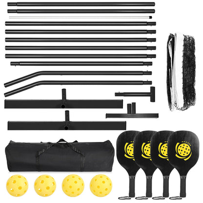 US Local 1 Set Portable Pickleball Net Set 22ft Regulation Size Net Pickle Ball Net System With 4 Pickleballs 4 Paddles Carrying Bag For Driveway Yard