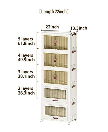 US Local Baby Safety Transparent Opening Lid Indoor Home Decoration Storage Cabinet With Wheels