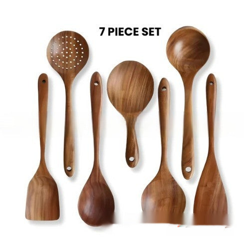 5-Piece Wooden Spatula And Soup Tableware Wooden Kitchenware Set