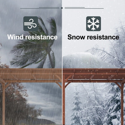 US Local 12 X 16 Outdoor Gazebo Wooden Grape Pergola For Climbing Plant Support, Garden, Terrace, Backyard, Deck, Brown