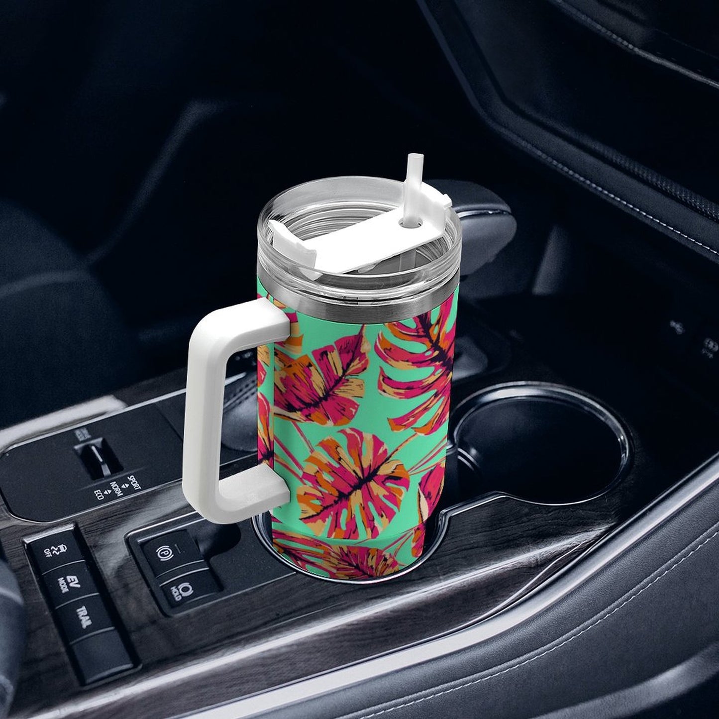 PHDT00442 POD US Local Tumbler 40 oz Large Capacity Car Cup Red, Monstera