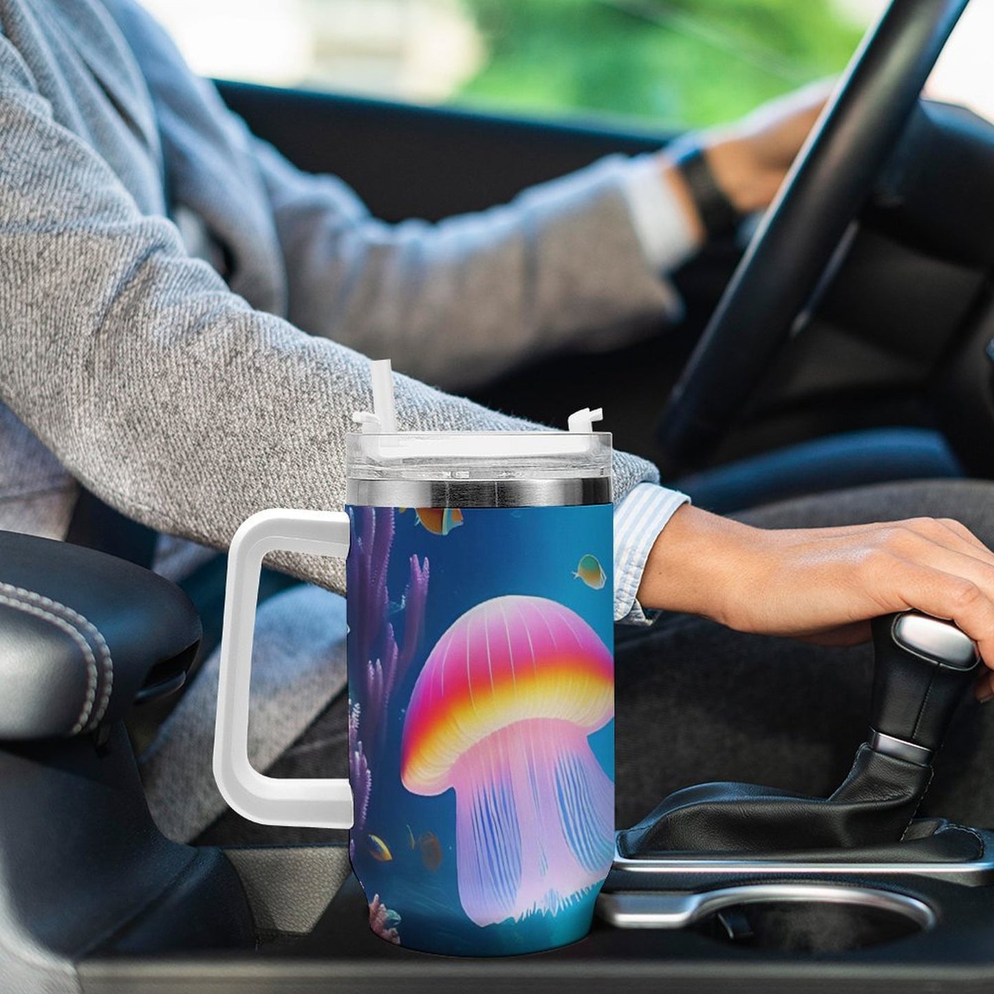 PHDT00451 POD US Local Tumbler 40 oz Large Capacity Car Cup Seahorse