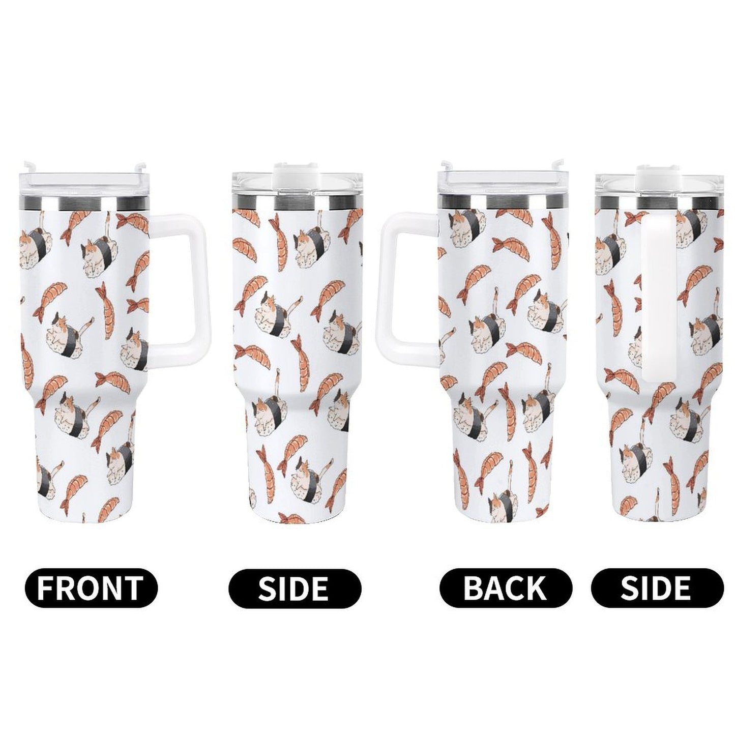 PHDT00266 POD US Local Tumbler 40 oz Large Capacity Car Cup Cat Sushi, Shrimp