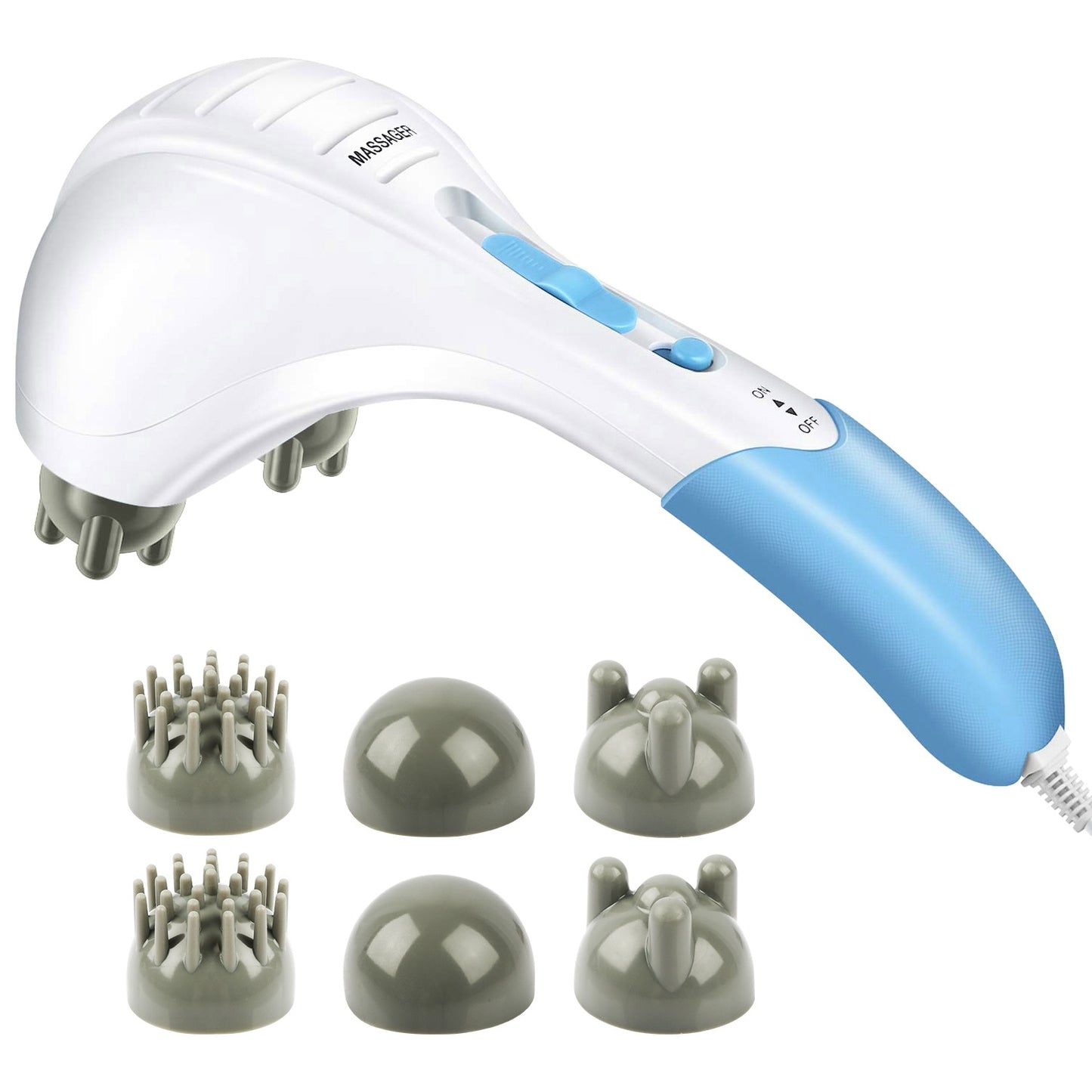 US Local 1 Pc Electric Full Body Percussion Massager Handheld Double Head Vibrating Body Relax For Neck Back Legs