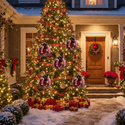 US Local 6PCS Set Christmas Glass Ball Ornaments Hanging Decorations For Holiday Tree Parties Ornaments FBA Shipment