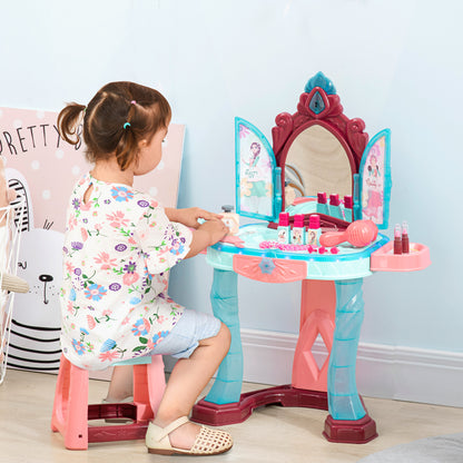 US Local Kids Vanity Set with Self-Opening Magic Mirror