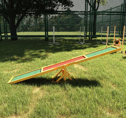US Local Wooden Dog Agility Seesaw, Training And Exercise Equipment, Weather Resistant, 71  L, Natural