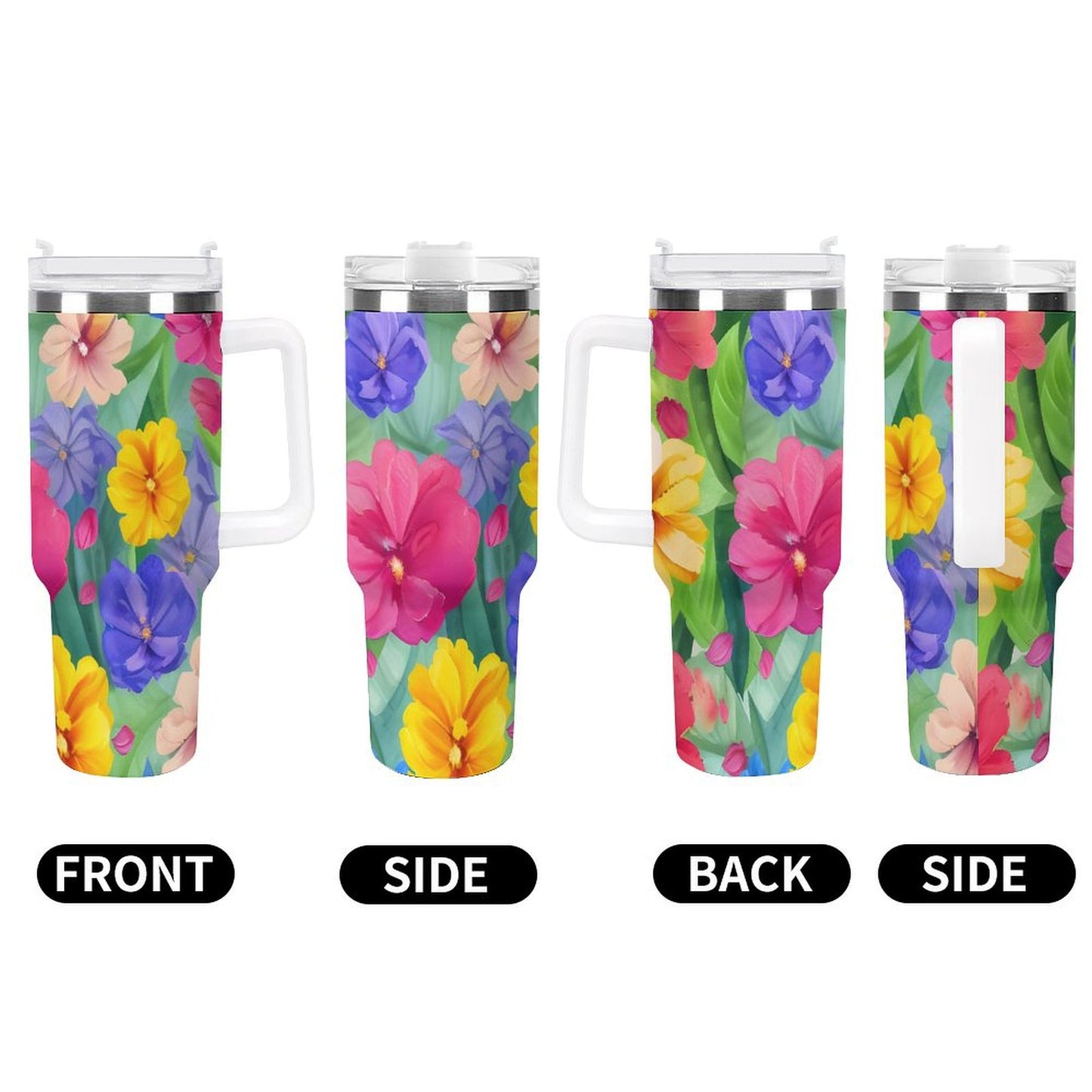 PHDT00189 POD US Local Tumbler 40 oz Large Capacity Car Cup Tropical, Safflower, Bright