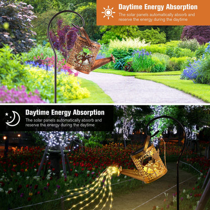 US Local Solar Garden Lights Outdoor Decoration, Metal Solar Watering Can Lights Outdoor Waterproof, Small Patio Light Yard Lawn Pathway Decor, Gardening Gifts Solar Lantern Out