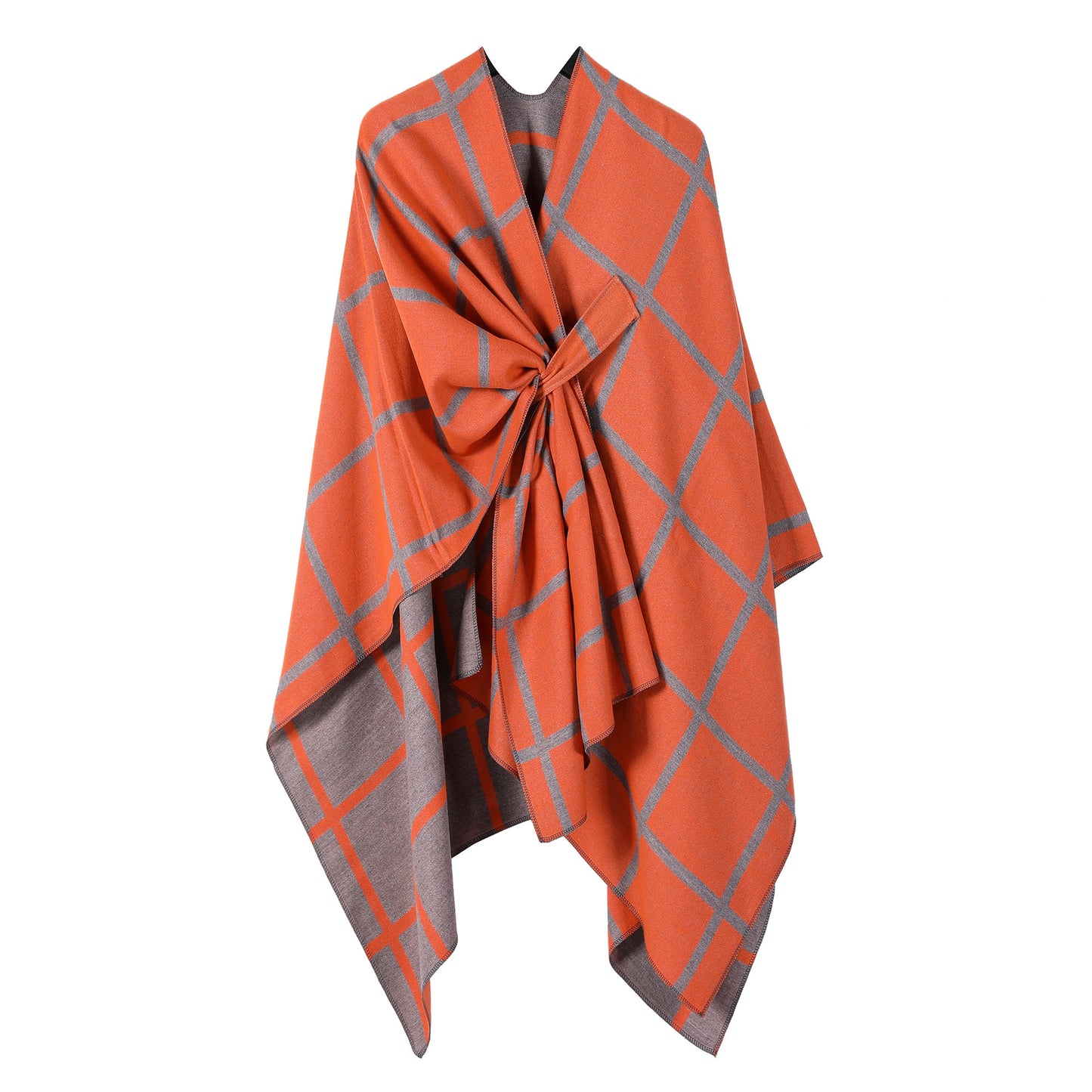 US Local Women's Fashion Gingham Check Warm Scarf