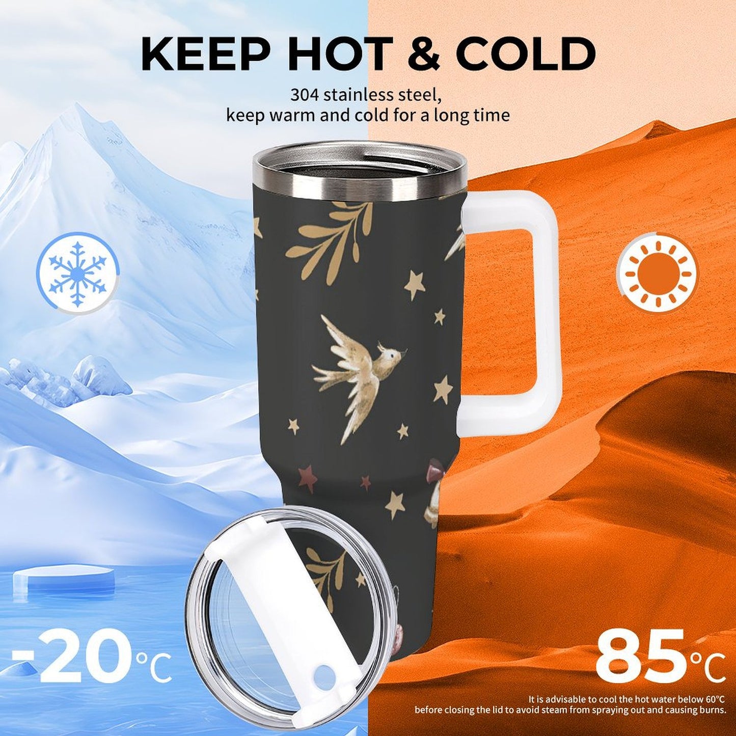 PHDT00284 POD US Local Tumbler 40 oz Large Capacity Car Cup Christmas Bell