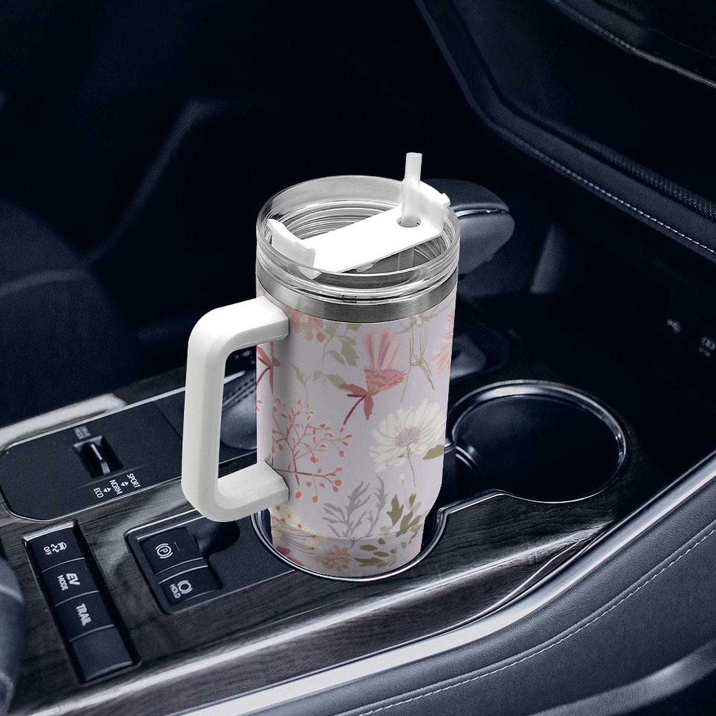 PHDT00436 POD US Local Tumbler 40 oz Large Capacity Car Cup Pure, Flowers