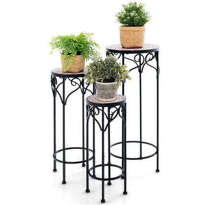 US Local Decorative Flower Display Holder With Ceramic Top For Patio