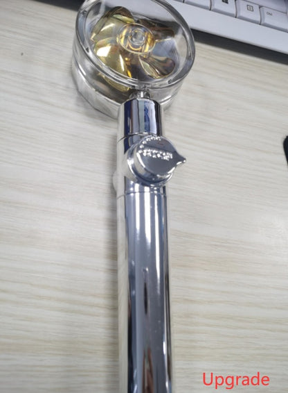 Turbo Propeller Shower Head Water Saving High Preassure Flow 360 Degrees With Fan Extension Showerhead Rainfall With Holder
