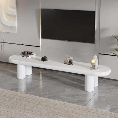 UK Local White Painted TV Stand Cabinet For TV Up To 70 Inch, TV Unit TV Console Table, Wooden Entertainment Center For Living Room, Dining Room, Bedroom
