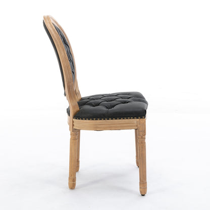 US Local French Style Solid Wood Frame Antique Painting, PU Artificial Leather Decoration