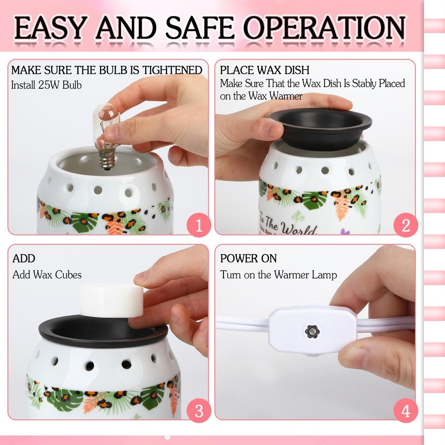 US Local Mom Gifts Wax Warmer, Wax Melt Warmer Ceramic Electric Scentsy Candle Wax Melts Good Mom Meaningful Gifts For Mom For Livingroom Kitchen Bathroom