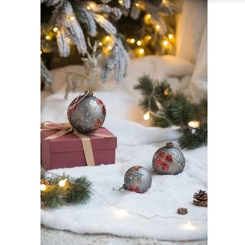 US Local D4.7 Christmas Ball Ornaments, Glass Decorative Hanging Ball Christmas Tree Ornaments For Holiday Party Decorations, Set Of 4