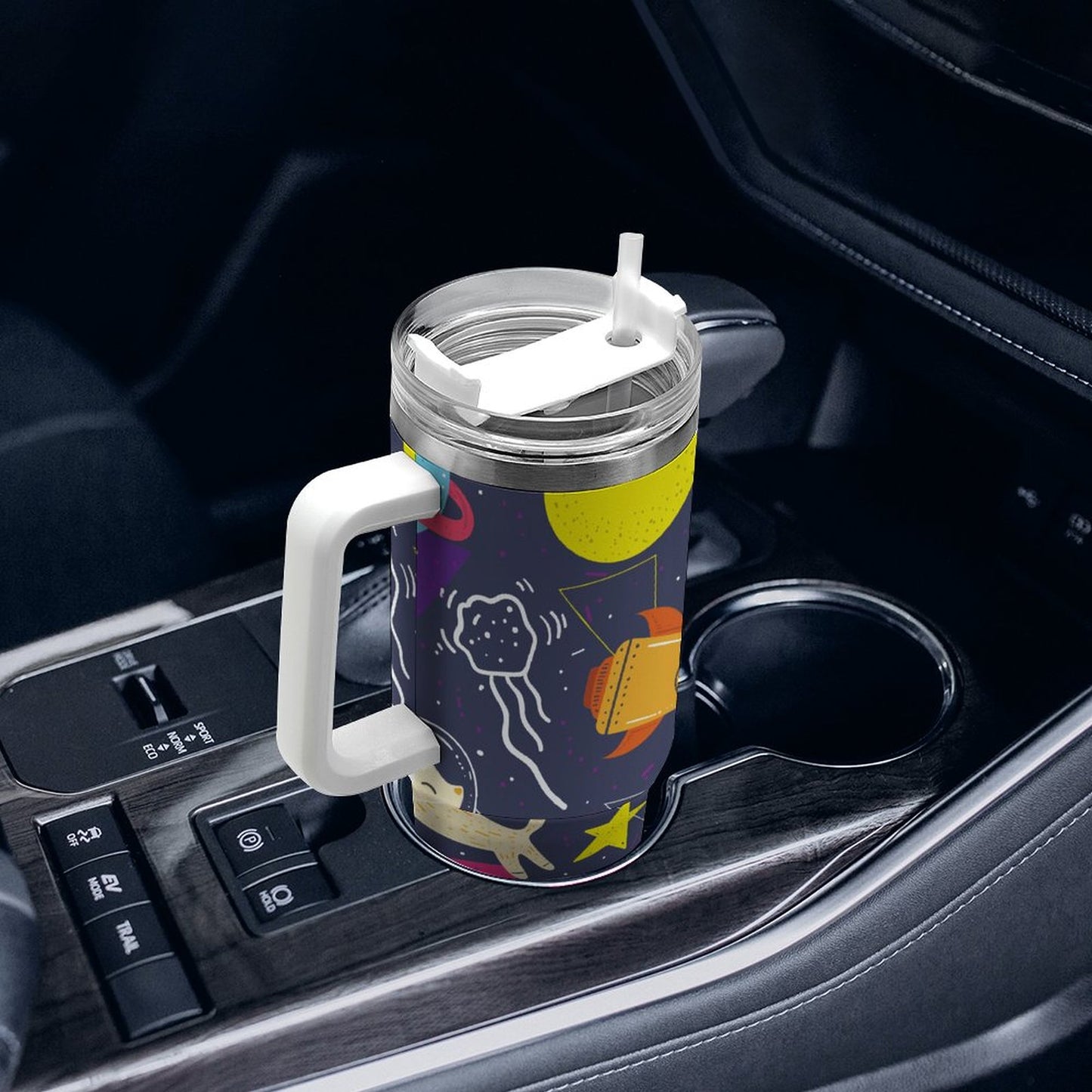PHDT00348 POD US Local Tumbler 40 oz Large Capacity Car Cup Cosmic Planet Cat