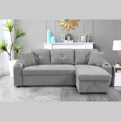 US Local Convertible Sectional Sofa With Armrest Storage