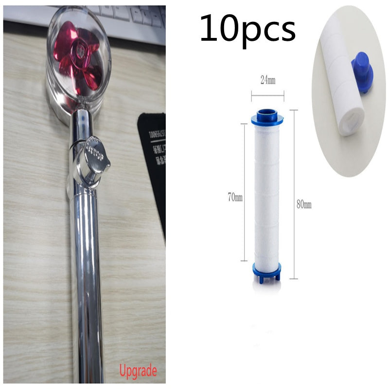 Turbo Propeller Shower Head Water Saving High Preassure Flow 360 Degrees With Fan Extension Showerhead Rainfall With Holder