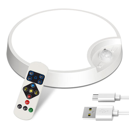 US Local 1Pc Rechargeable Motion Sensor Ceiling Light Dimmable LED Ceiling Light With Remote Timer 3 Light Colors 3 Modes For Stairs Garage Bathroom