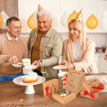 US Local 10 Pcs Christmas Gift Boxes With Lids And Red Ribbon Hollow Christmas Tree Beautiful Assorted Boxes Xmas Holiday Gift Wrap Boxes For Xmas Birthday Wedding Holiday Parties