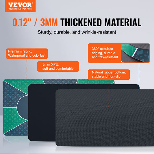 US Local VEVOR Poker Table Top 70 X 35 Inch Poker Mat 6-8 Players Foldable With Bag Green